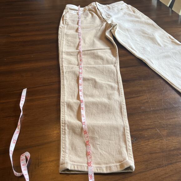 Hollister Ultra High-Rise Mom Jean Two Tone Tan Cream Women's W27L27 5R Festcore - Picture 8 of 10
